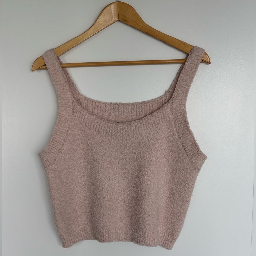 Sanctuary 17” PTP BNWT Cropped Knit Tank Top, Blush Pink, Size Large.